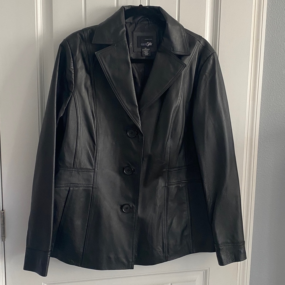 East 5th Genuine Leather Jacket PLUS Size 1x XL Button Blazer NEW WITHOUT TAGS